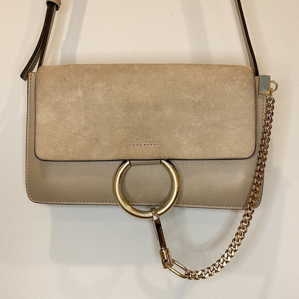 Chloé Faye small shoulder bag in Motty Grey - Picture 5 of 12